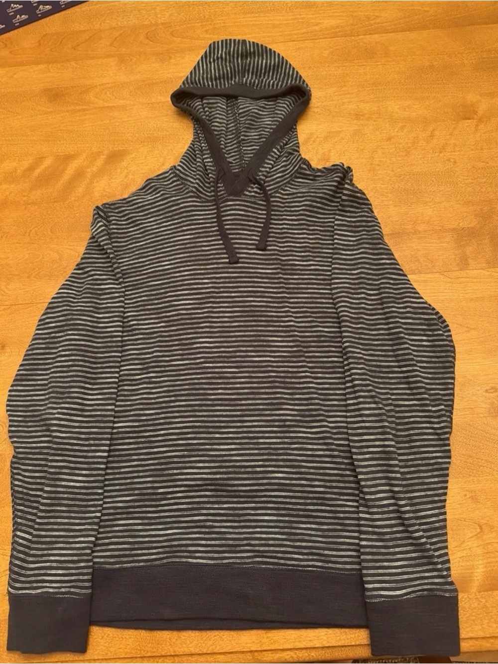 Faherty Brand Striped Hoodie Pullover Mens Large Feeder Stripe Cotton Coastal